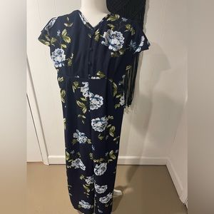 Navy Floral Jumpsuit
